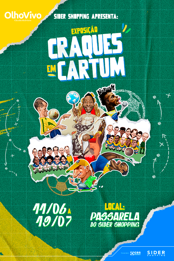 Exposição Craques em Cartum no Sider Shopping